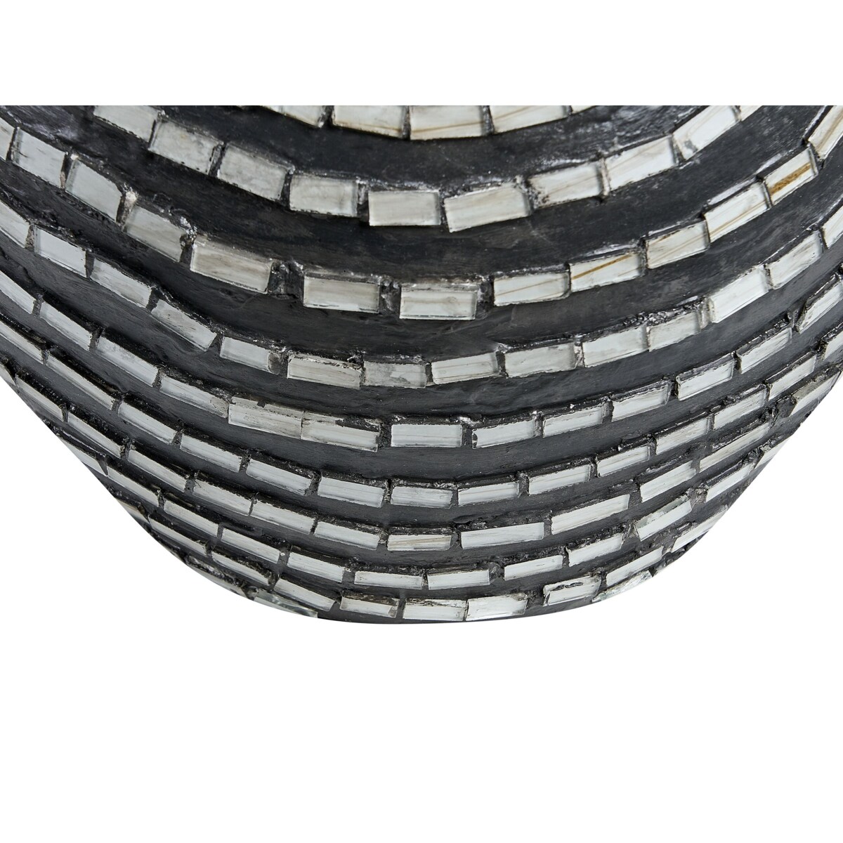 Wazon dekoracyjny z terakoty 35 cm czarno-biały KUALU