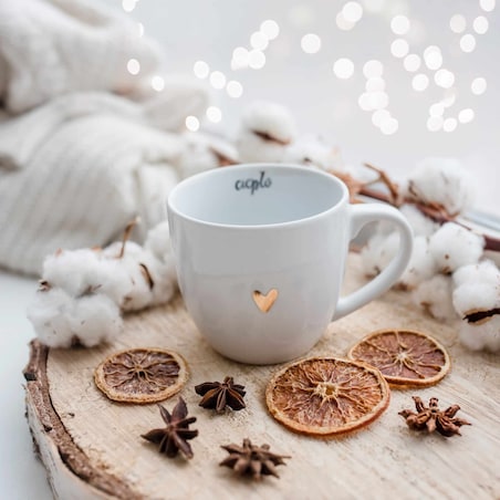 Kubek 300 ml - ciepło ZŁOTE SERCE