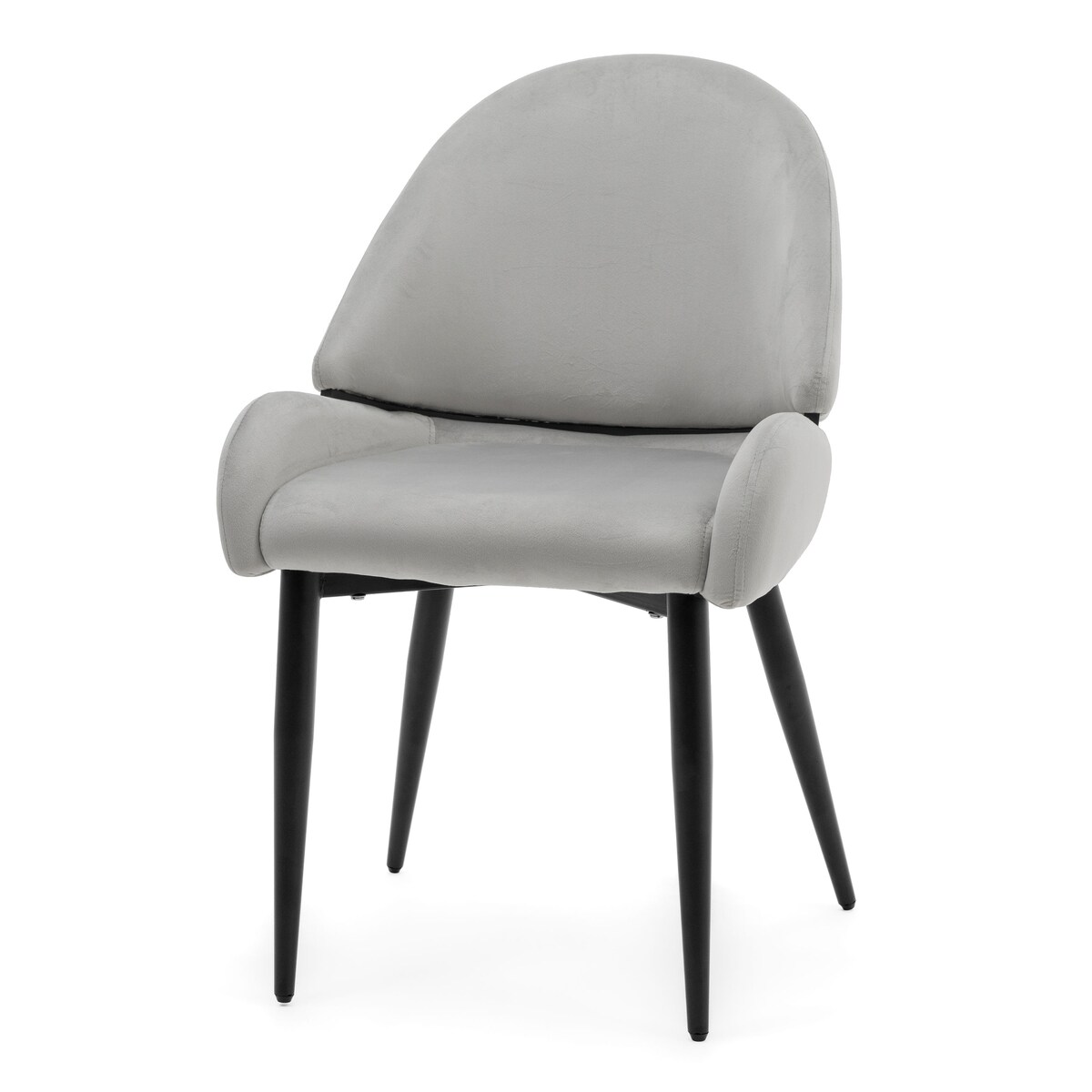 Krzesło tapicerowane welurowe do salonu BERGAMO jasnoszare