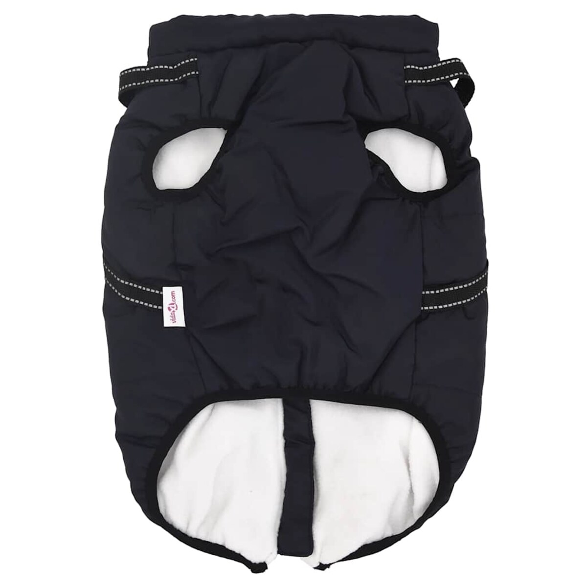 vidaXL Płaszcz dla psa z szelkami, wodoodporny, granatowy, L68