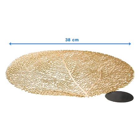 Podkładka Ażurowa Na Stół Mata Stołowa Pod Talerz Ozdoba 38 Cm Drzewo Pvc Miedziana
