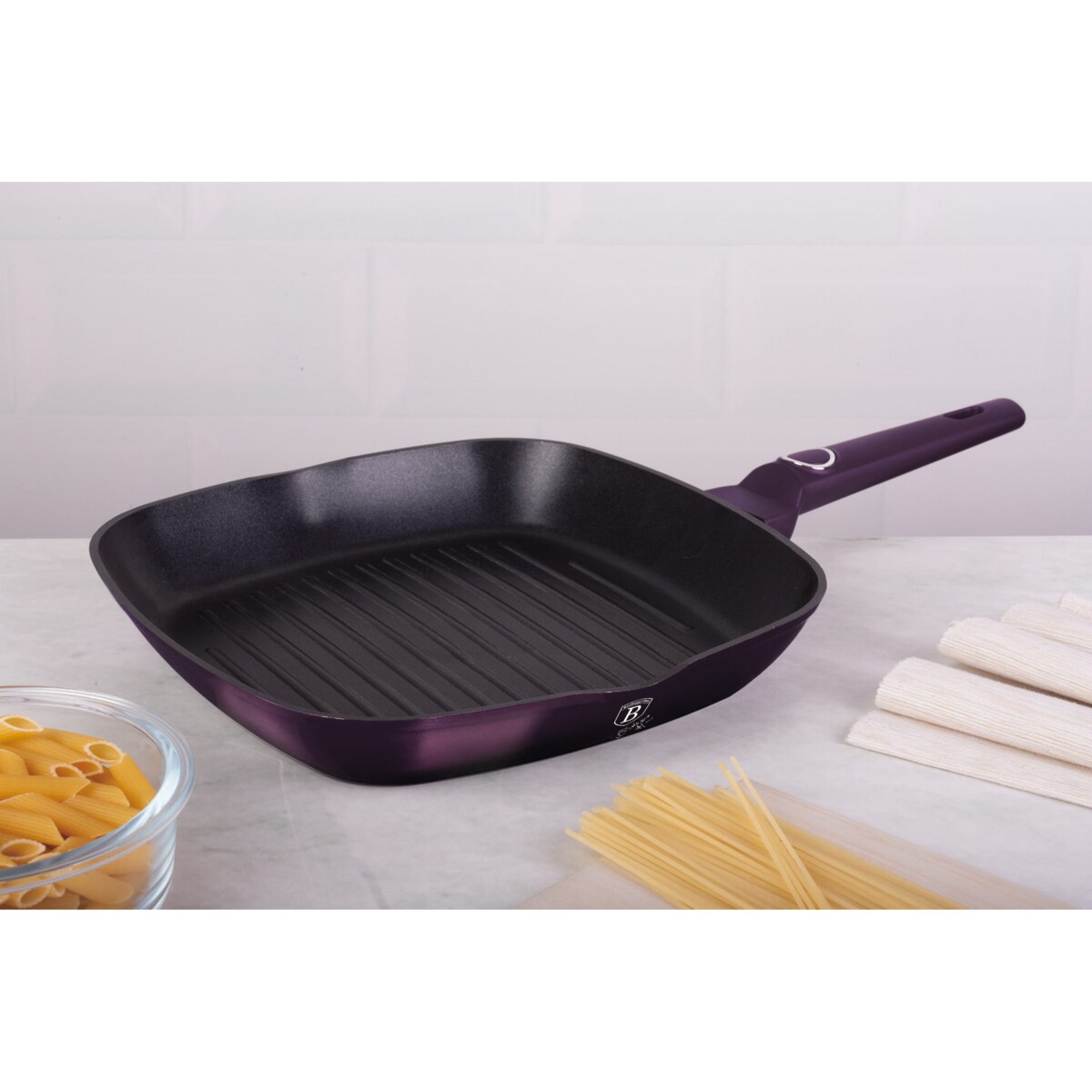 Patelnia grillowa z powłoką tytanową 28x28cm BERLINGER HAUS Purple Eclipse