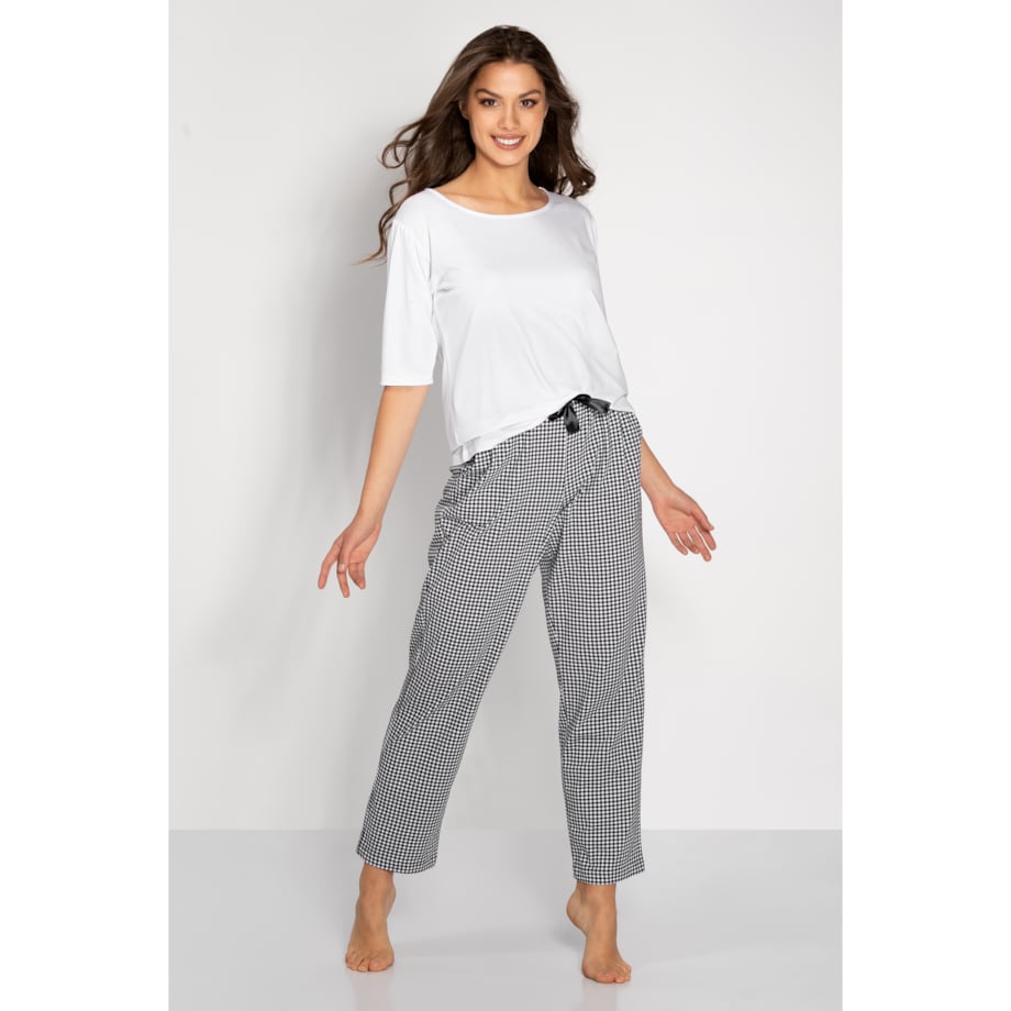 Piżama Alexandra White-Black, M