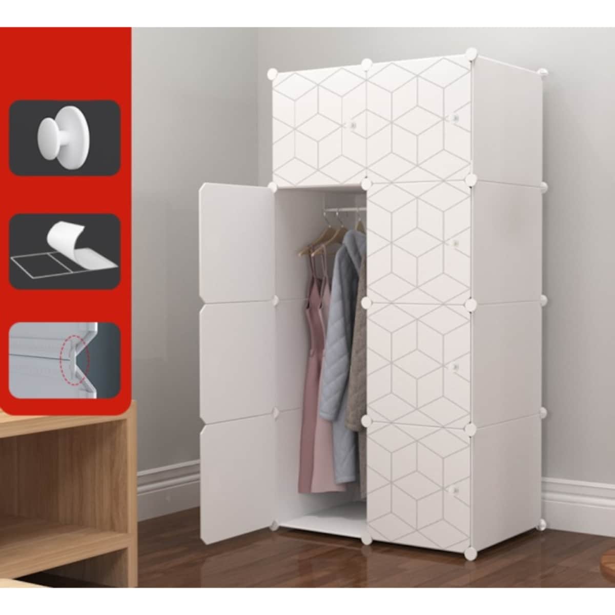 Szafa modułowa ubraniowa geometric garderoba duża pojemna na zabawki