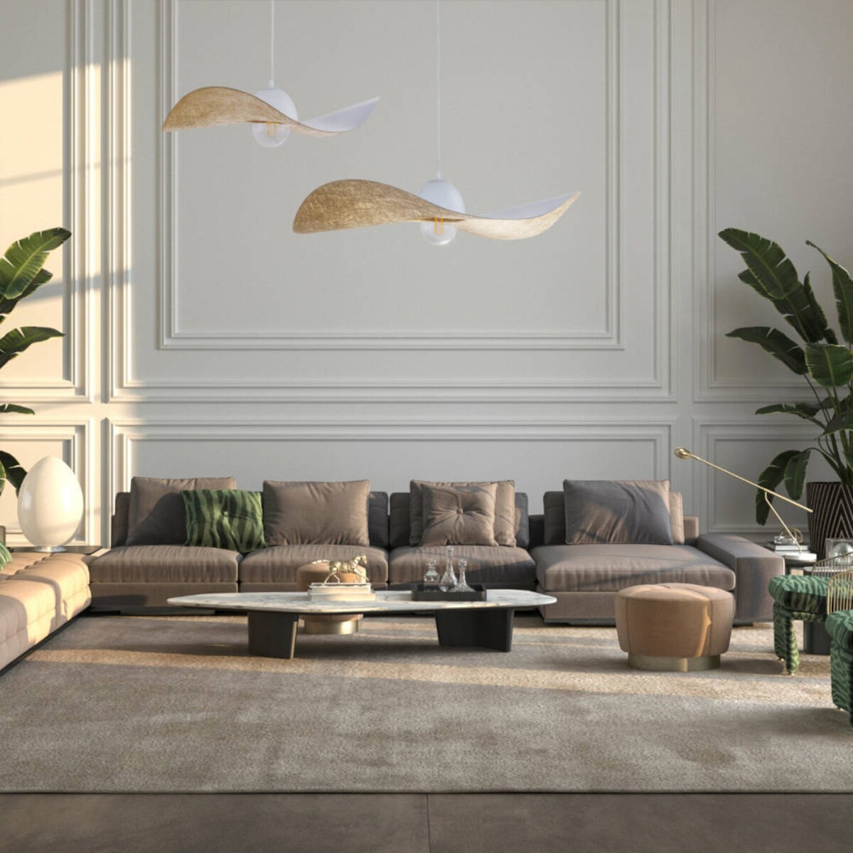 Wisząca lampa do przedpokoju KAPELLO metalowy zwis biały kulisty