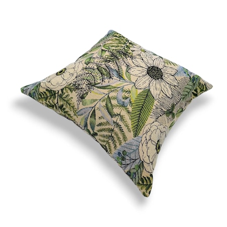 Żakardowa poduszka dekoracyjna Paprocie i Kwiaty 45x45 cm