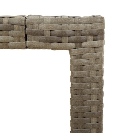 vidaXL Stół ogrodowy z akacjowym blatem, szary, 90x90x75 cm, rattan PE