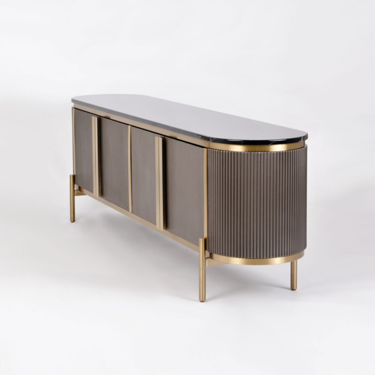 Komoda RTV złota grafitowa Omega Glamour Premium 200x40x60