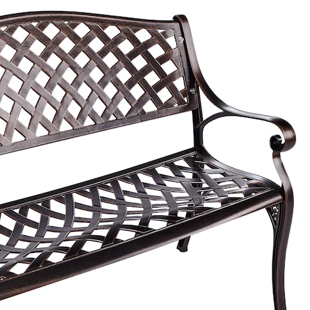 Ławka ogrodowa STAGGIA 104 cm Metal Brązowy