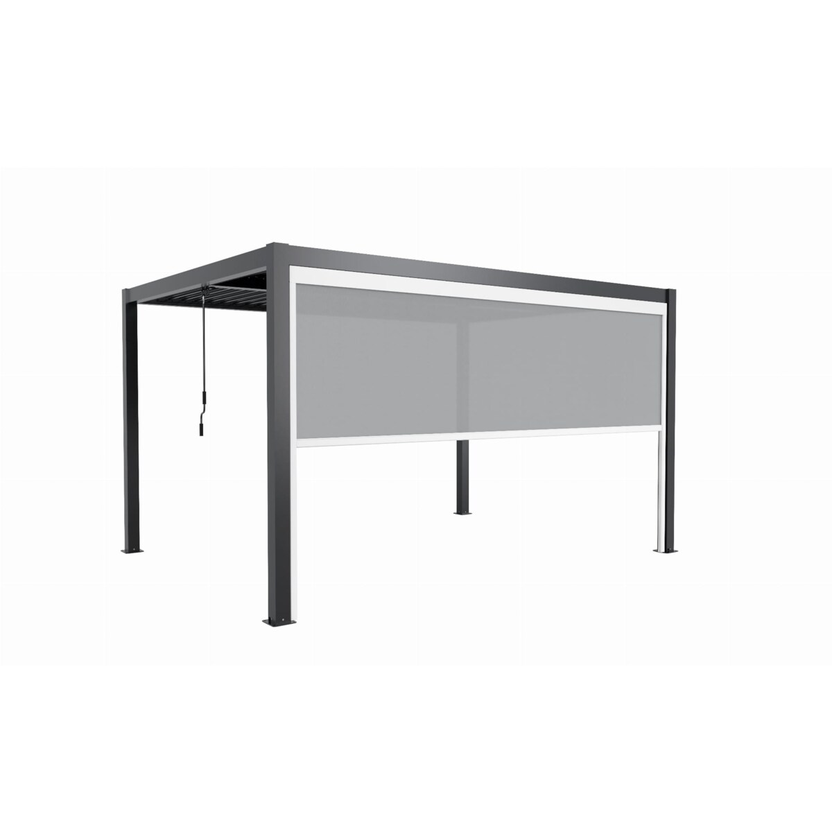 Elektryczna ścianka boczna, markiza 4m, biała, aluminiowa