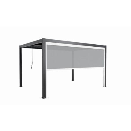 Elektryczna ścianka boczna, markiza 4m, biała, aluminiowa