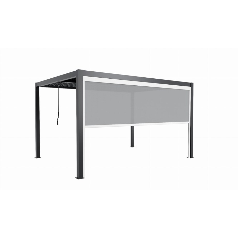 Elektryczna ścianka boczna, markiza 4m, biała, aluminiowa