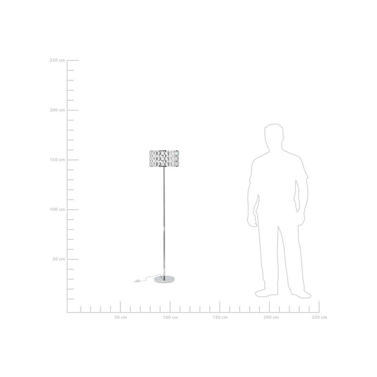 Lampa podłogowa metalowa srebrna TENNA