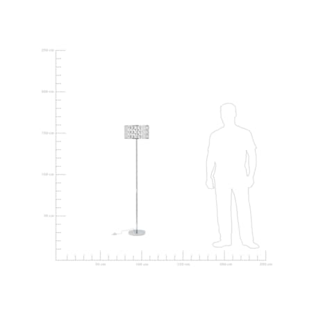 Lampa podłogowa metalowa srebrna TENNA