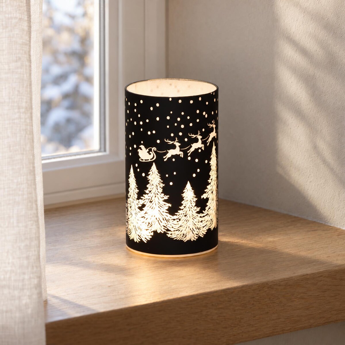 Szklana choinka dekoracyjna z oświetleniem LED, Ø 8,5 x 15,5 cm