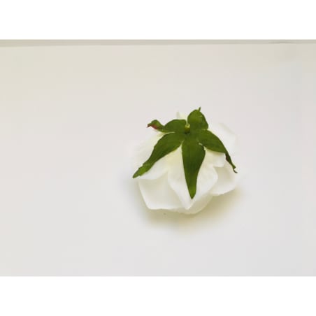 SZTUCZNE KWIATY główka kwiatowa wyrobowa RÓŻA całkiem BIAŁA bukiet stroik