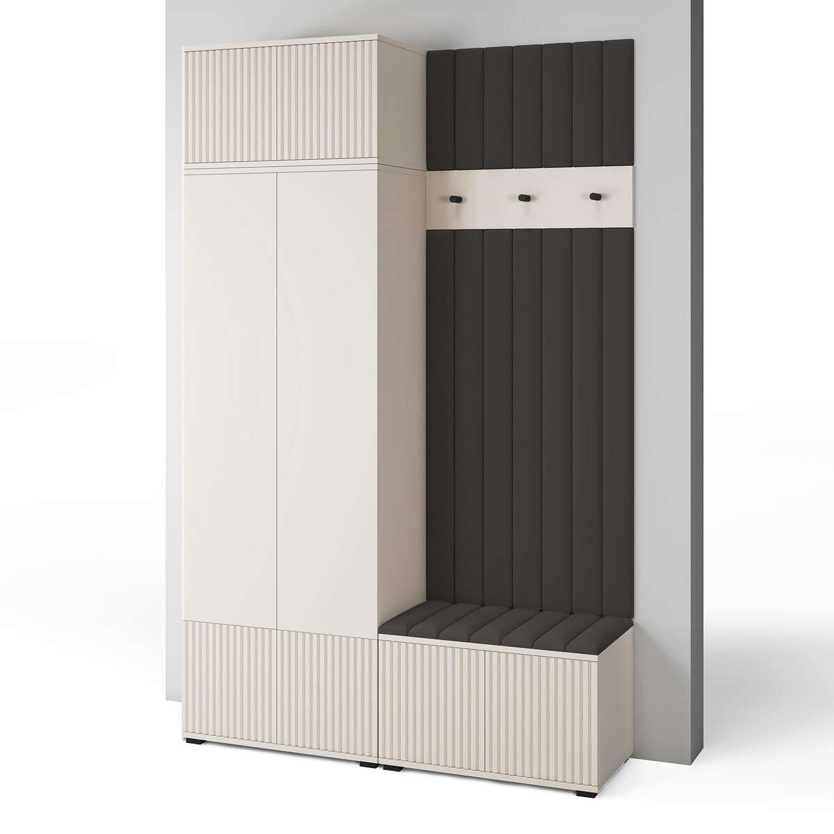 Garderoba z frezowanymi frontami Cashmere Ritmo wersja 4 Trinity 16