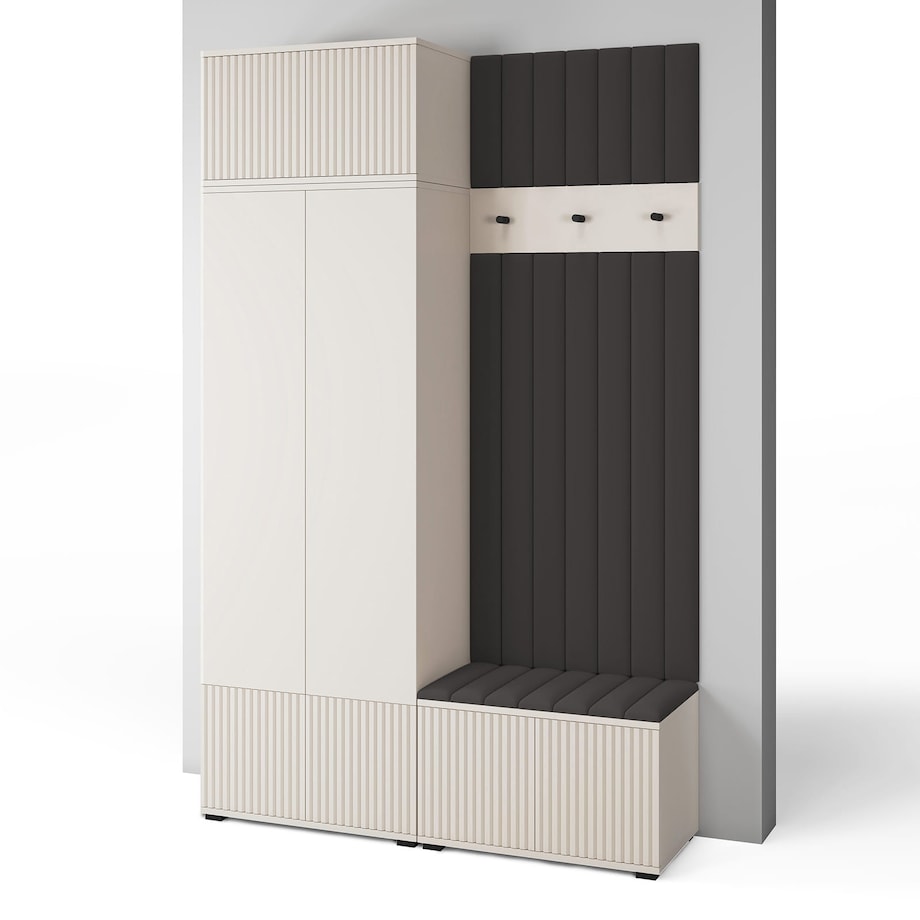 Garderoba z frezowanymi frontami Cashmere Ritmo wersja 4 Trinity 16