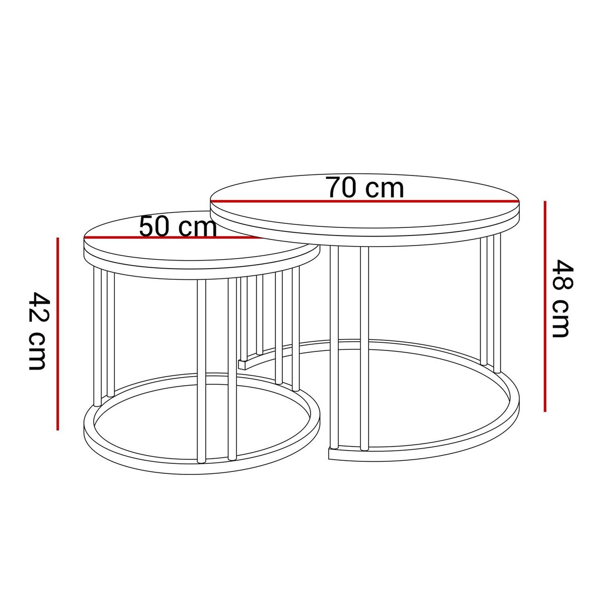 Okrągły stolik kawowy LORI MIX ii czarno złoty czarny mat