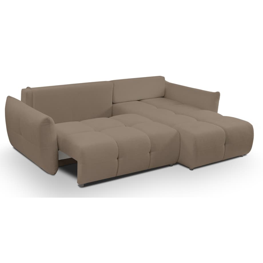 Narożnik z funkcją spania do salonu BOSE, prawostronny, caffe latte