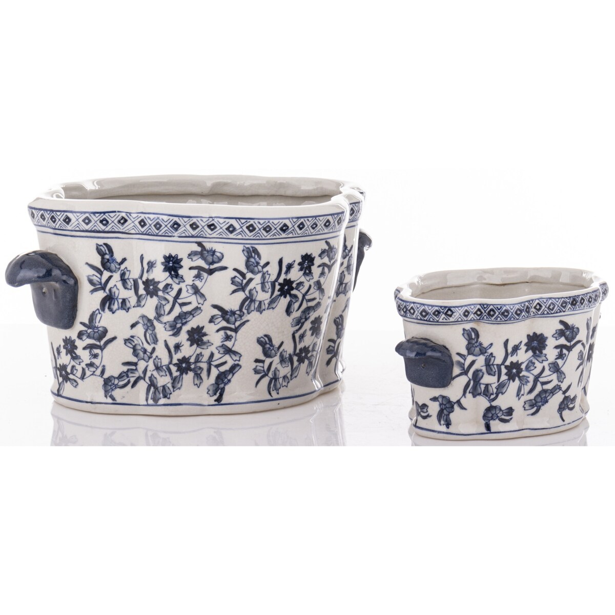 Osłonka 2 szt. ceramiczna 14,5x32x22 i 9,5x21x14 cm GHARA-VI podłużne