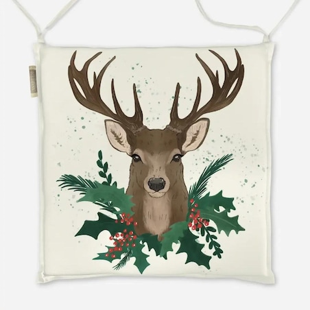 Poduszka świąteczna na krzesło - Jeleń