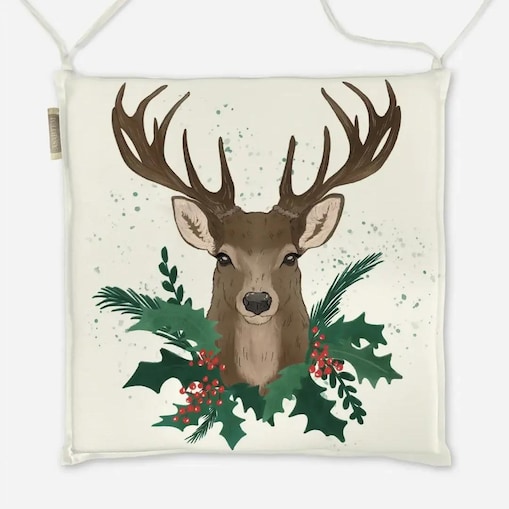 Poduszka świąteczna na krzesło - Jeleń