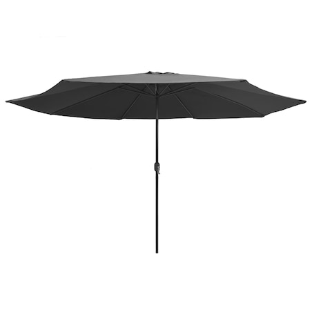 vidaXL Parasol ogrodowy na metalowym słupku, 390 cm, antracytowy