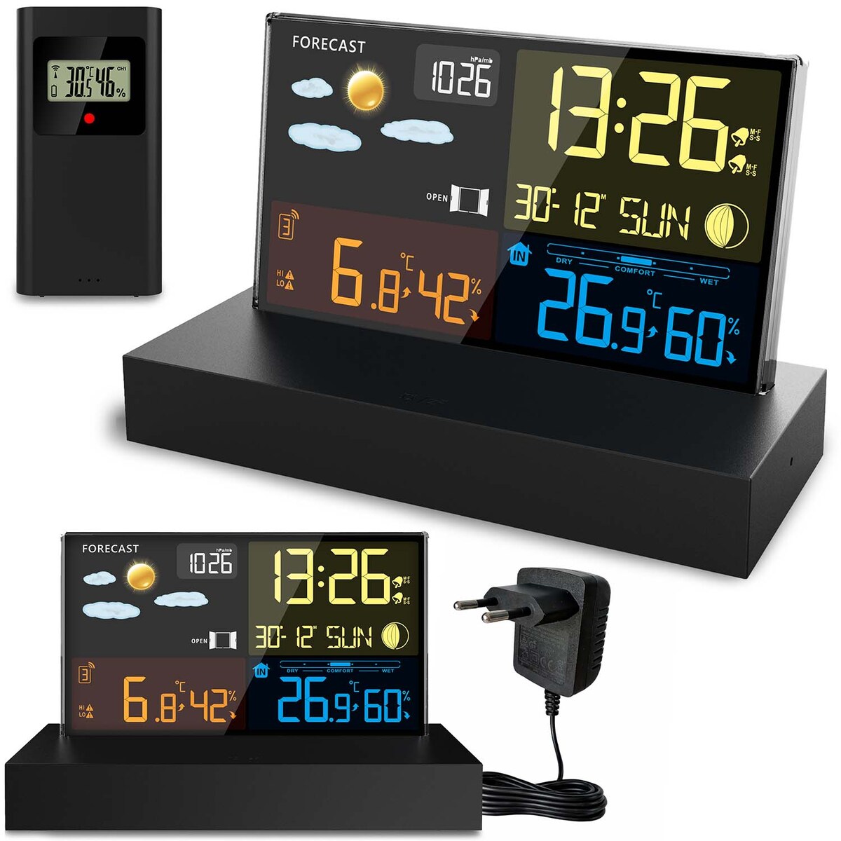 Stacja pogody Berdsen BD-912 bezprzewodowa cyfrowa higrometr DCF barometr