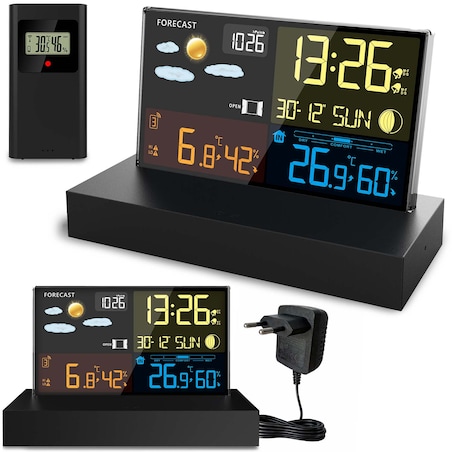 Stacja pogody Berdsen BD-912 bezprzewodowa cyfrowa higrometr DCF barometr