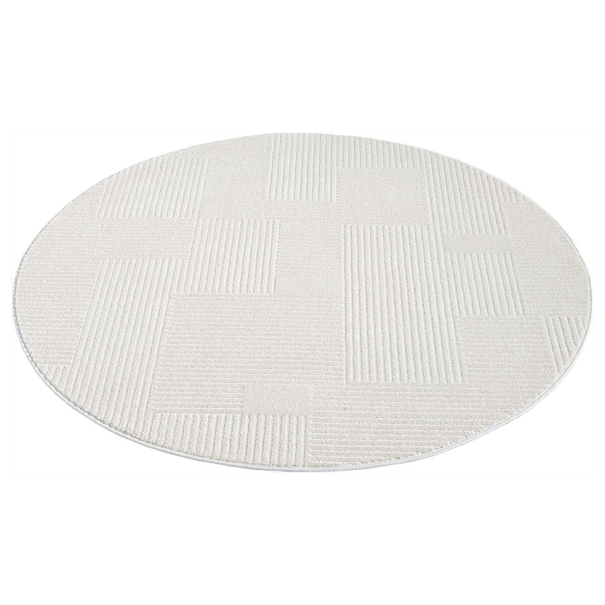 Dywan okrągły nowoczesny minimalistyczny high low Flaire 1770 krem 160x160