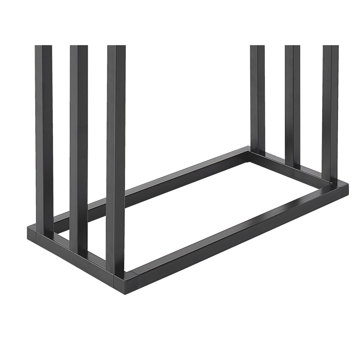 Stojak na ręczniki 45 x 84 cm czarny z ciemnym drewnem CHARRAS