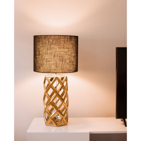 Lampka nocna ceramiczna złota SELJA