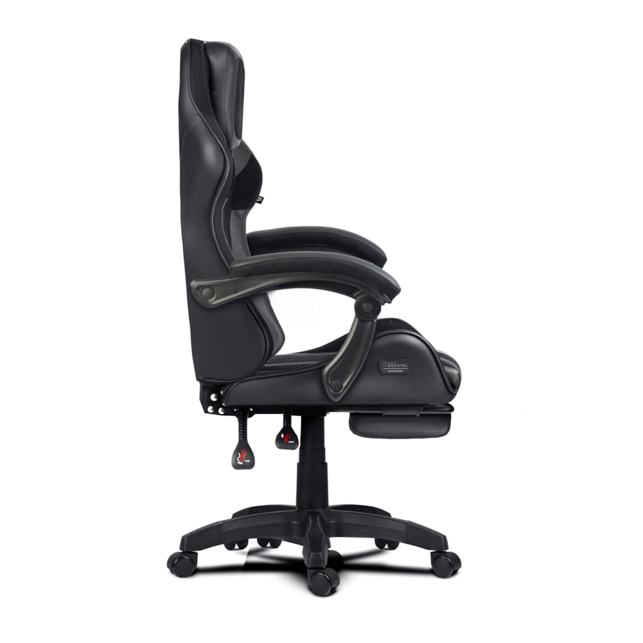 Fotel gamingowy obrotowy dla gracza podnóżek Sofotel Specter czarny