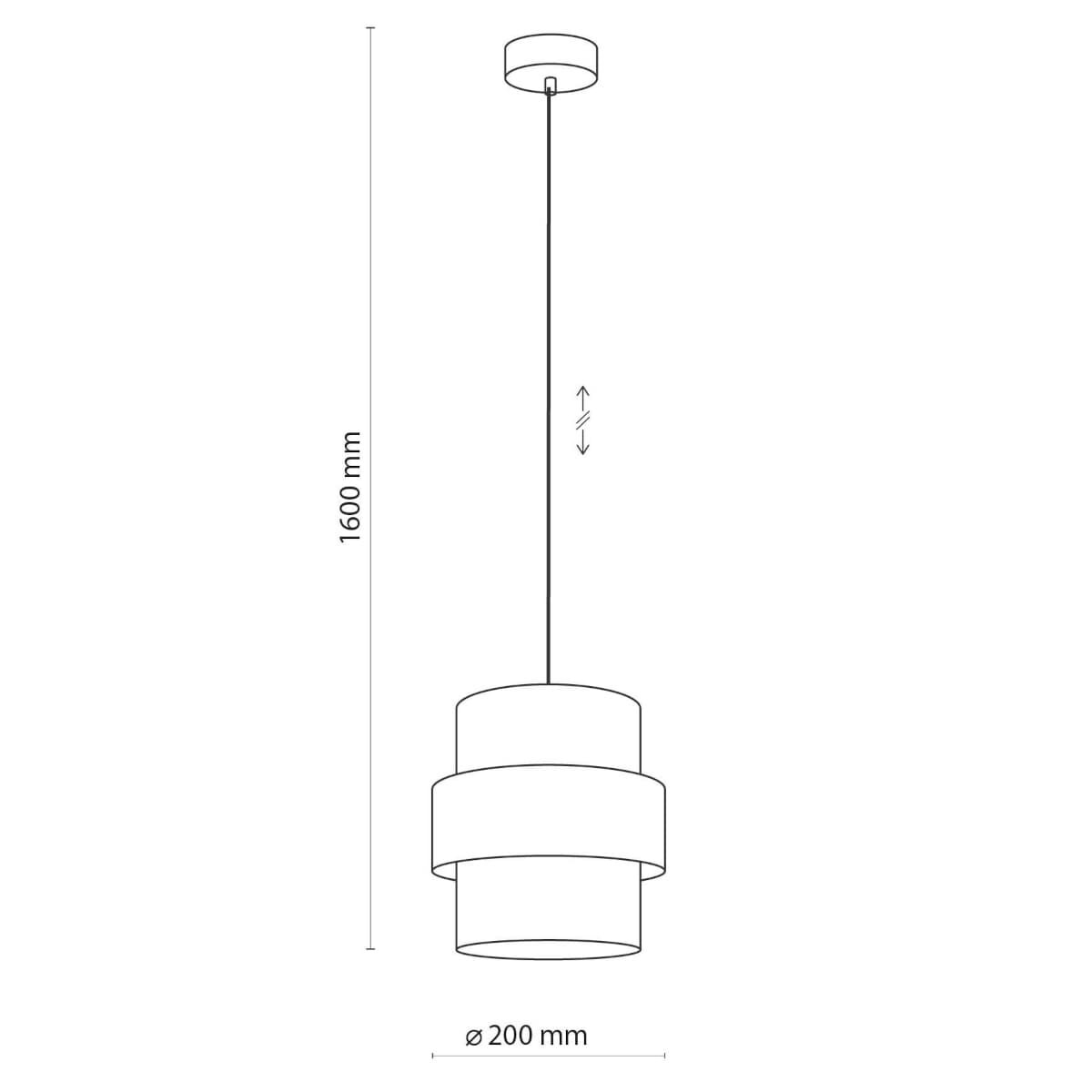 Lampa zwieszana okrągła glamour Calisto 4377 TK Lighting tkanina czarna złota