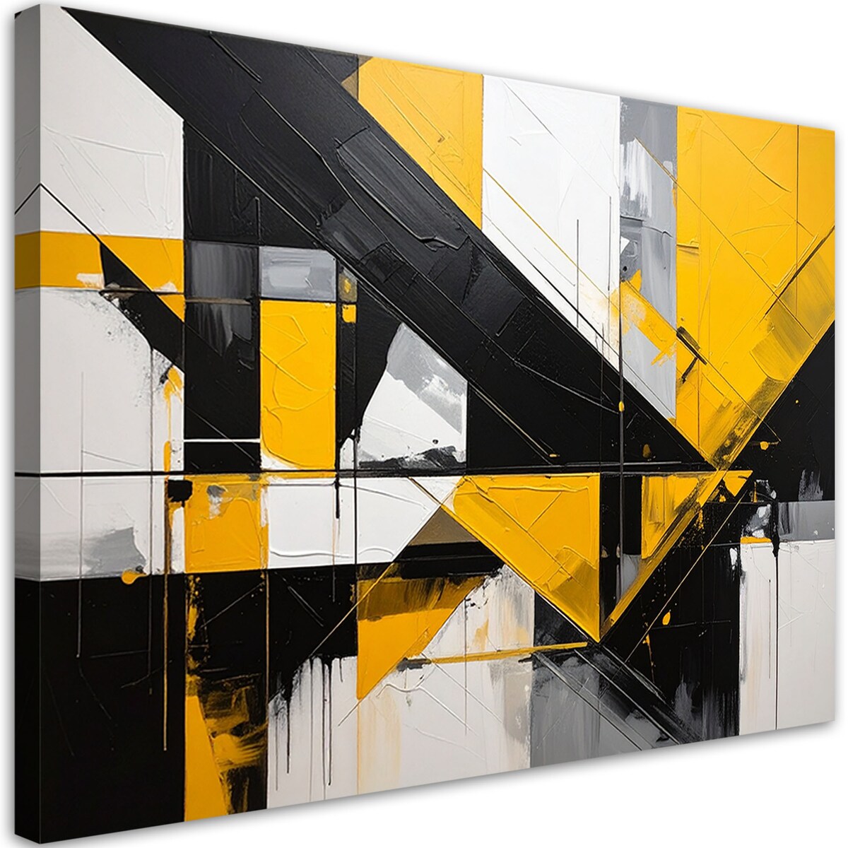 Obraz do salonu sypialni biura loftu, Geometryczne formy abstrakcja żółty