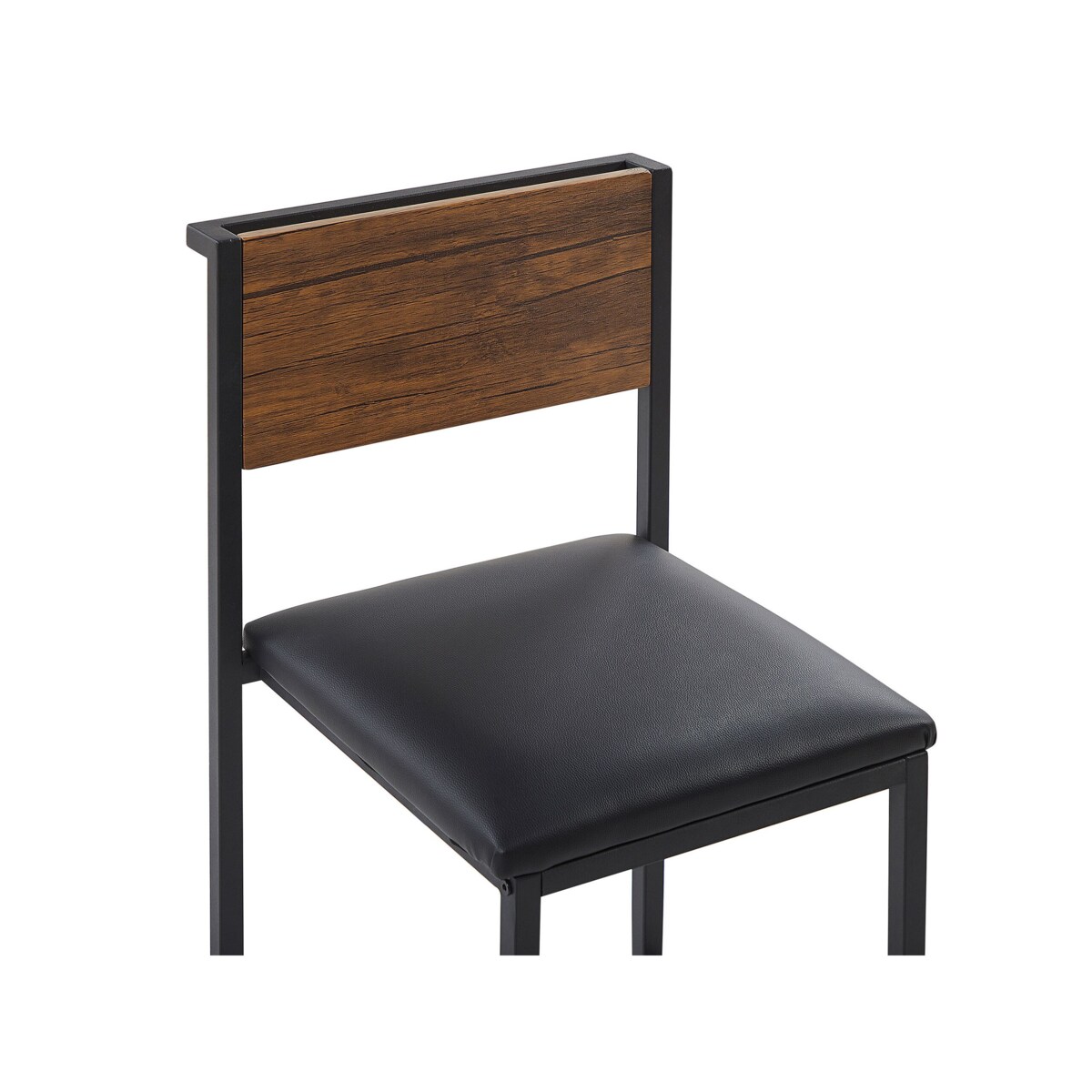 Zestaw do jadalni stół i 4 krzesła ciemne drewno z czarnym BURTON