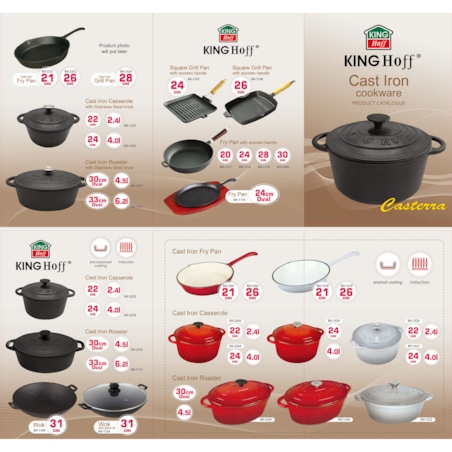 Patelnia żeliwna emaliowana na indukcję gaz KINGHOFF 25cm