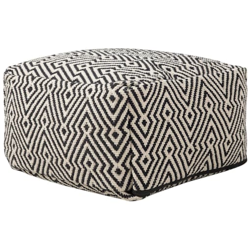 Puf 50 x 50 x 30 cm czarno-biały MUKKI