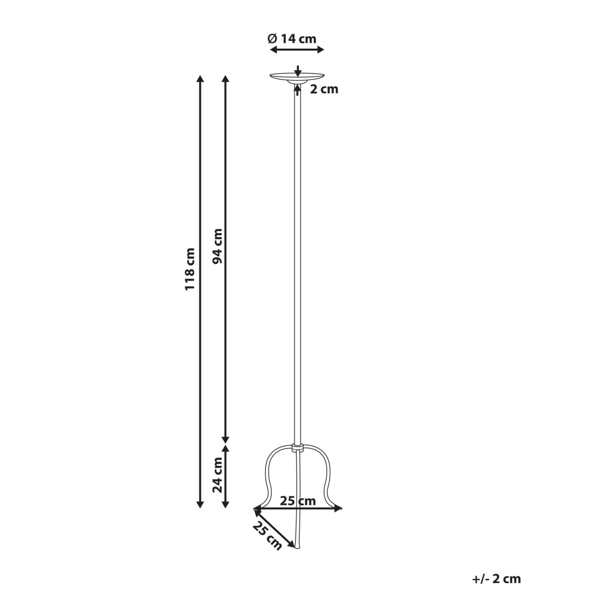 Świecznik ALMADA Metal 118 cm Czarny
