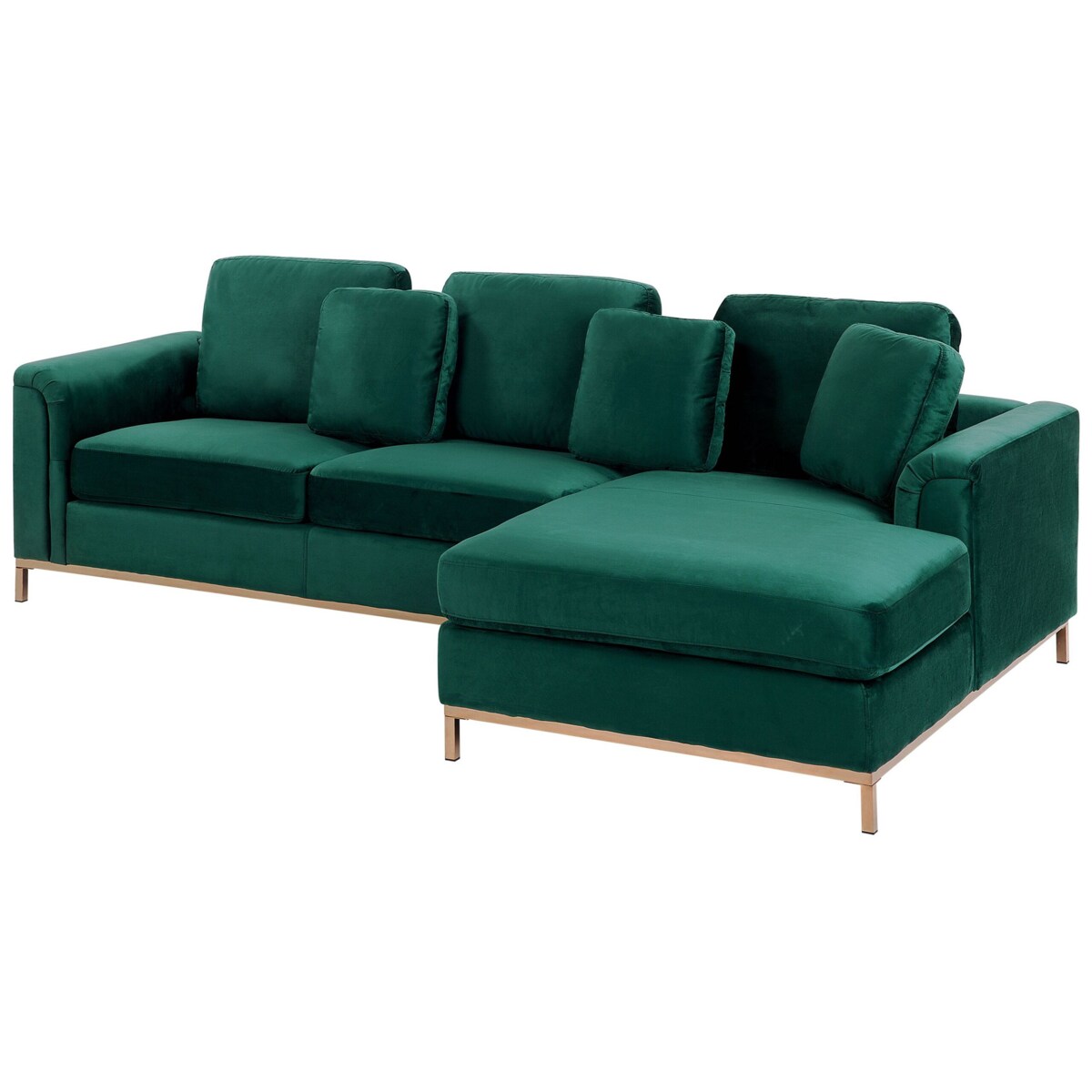 Narożnik welurowy lewostronny zielony OSLO