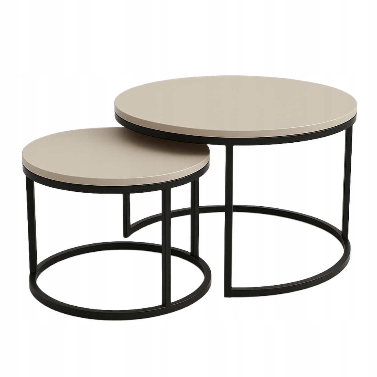 Stolik Kawowy KASZMIR LOFT DUO 2w1 Okrągły Zestaw JAPANDI BOHO Salon