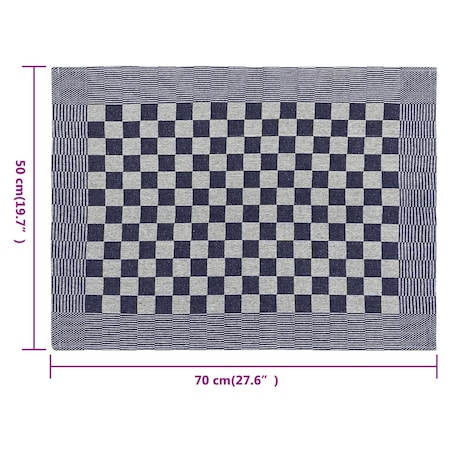 vidaXL Ręczniki kuchenne, 10 szt., niebiesko-białe, 50x70 cm, bawełna