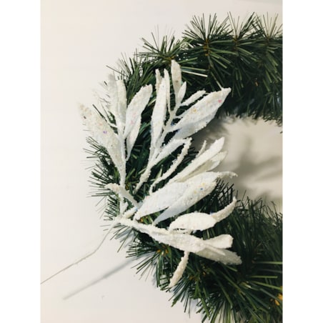 LIŚĆ brokatowy biały GAŁĄZKA do dekorowania stroika święta choinka pik
