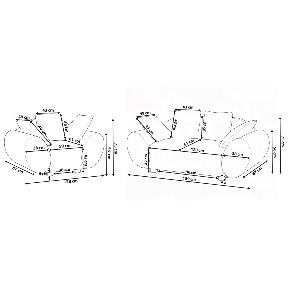 Komplet wypoczynkowy dla 4 osób RINGEL Jasnobeżowy