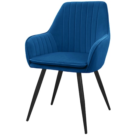 Krzesło tapicerowane welurowe granatowe do salonu jadalni