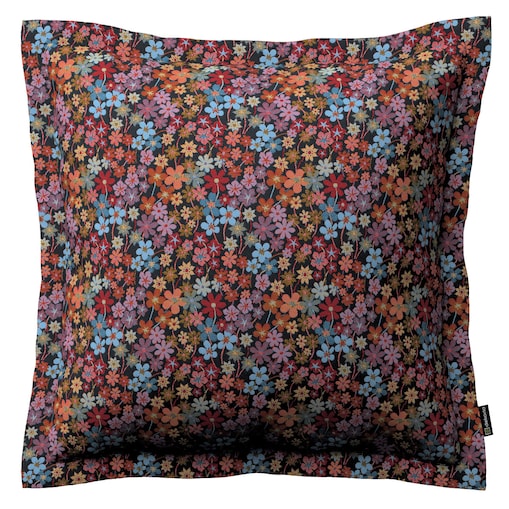 Poszewka Mona na poduszkę 45x45 kolorowe kwiaty na czarnym tle