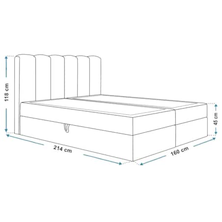 Łóżko kontynentalne FOX 10 160x200- czarne