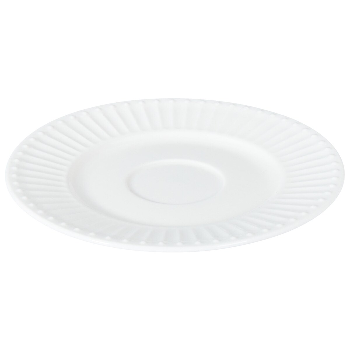 Zestaw 4 filiżanek ze spodkami COWSLIP Porcelana Biały