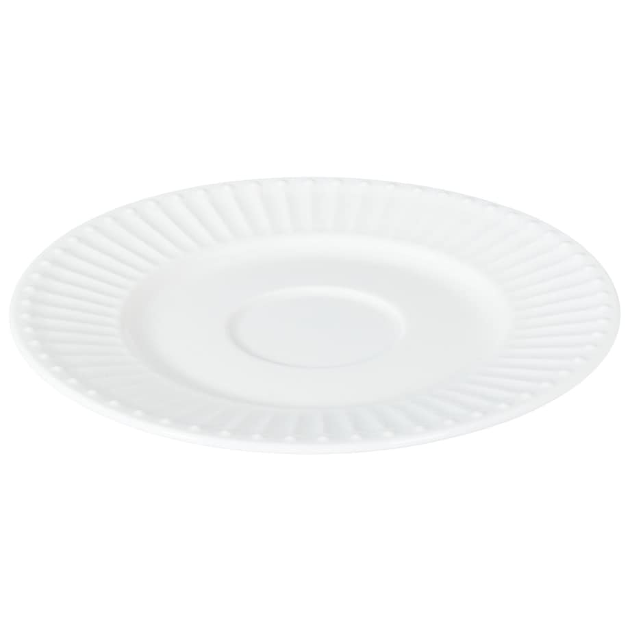 Zestaw 4 filiżanek ze spodkami COWSLIP Porcelana Biały